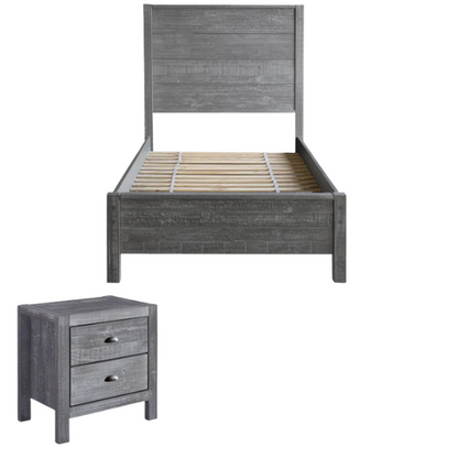 Stylish Wooden Twin 2-Piece Bedroom Set: Elegant Design for Cozy and Functional Spaces