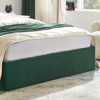 Elegant Hydraulic Velvet Upholstered Platform Bed – Full Double Size with Lift-Up Storage for Ultimate Space Saving