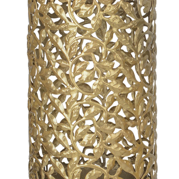 Elegant Matte Black Large Floor Vase Set (3-Piece) – Gold Baroque Vine Detailing, Metal Flower Vases for Sophisticated Home Décor