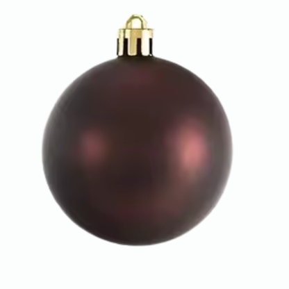 Brown Christmas Ball Ornaments – 24-Piece Set, Shatterproof Holiday Decorations (Available in 3 cm, 4 cm, and 6 cm)