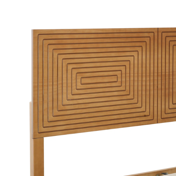 Bohemian-Inspired Solid Wood Full Double Bed – Aesthetic and Handcrafted Design