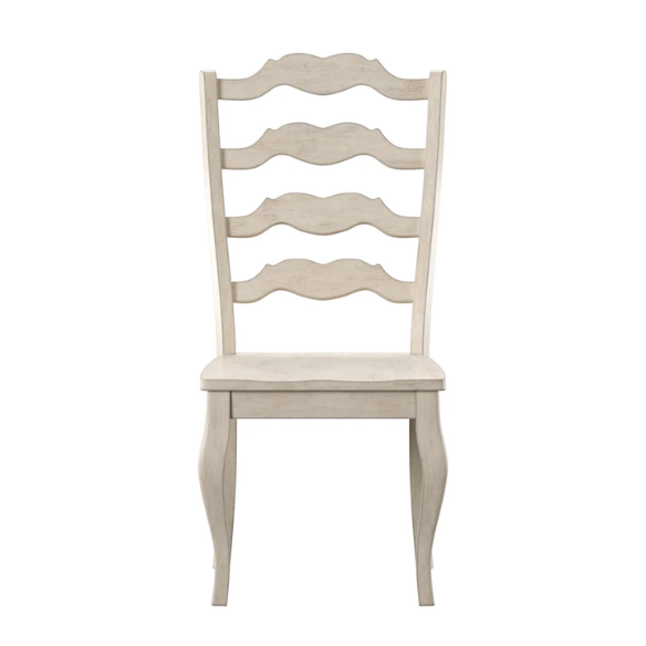 Rustic Ladder Back Solid Wood Dining Chairs (Set of 2) – Farmhouse Style Kitchen or Dining Room Seating