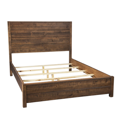Durable Solid Pine Wood Queen Bed with Matching Dresser and Nightstand – Standard 3-Piece Bedroom Set