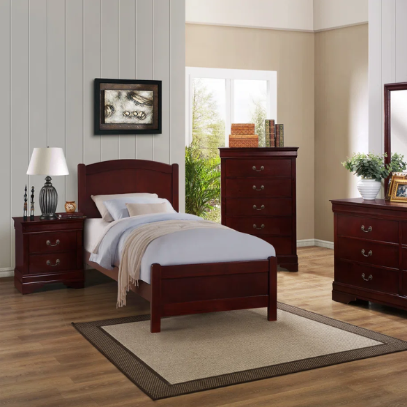 Elegant Polish Wooden Louis Philippe Style 5-Piece Full Double Size Bedroom Set – Timeless Design with Classic Charm and Luxurious Craftsmanship