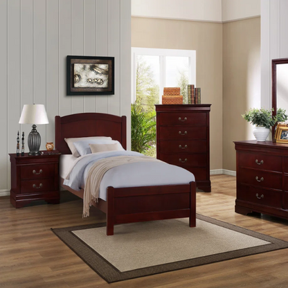 Elegant Polish Wooden Louis Philippe Style 5-Piece Full Double Size Bedroom Set – Timeless Design with Classic Charm and Luxurious Craftsmanship