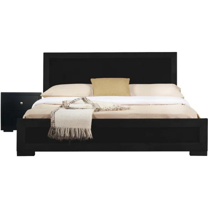 Modern Sophistication 2-Piece Queen Platform Bedroom Set with Sleek Headboard and Footboard in Solid Wood