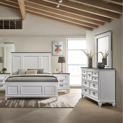 Solid Wood 6-Piece Storage Bedroom Collection – Rustic Charm with Headboard Storage, USB Charging Station, and Durable New Zealand Pine Construction