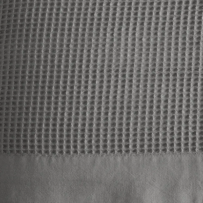 Cotton Waffle Weave Bed Blanket – Grey | All-Season Breathable Layer