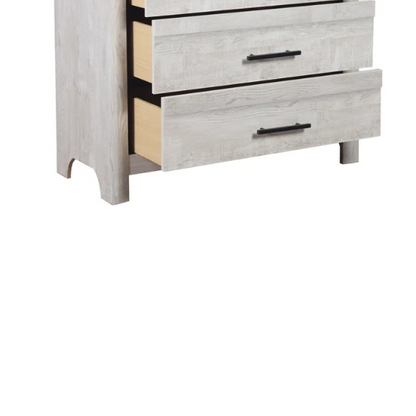 Stylish Light Grey Wooden 5-Piece Twin Bedroom Set: Luxurious Rustic Solid Wood Design