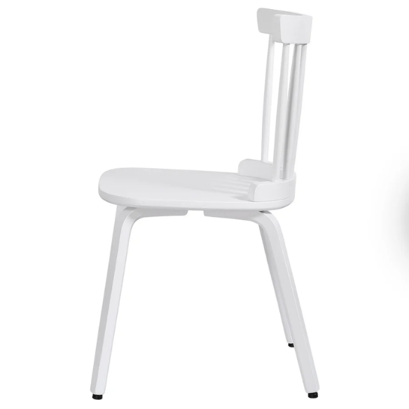 Solid Wood Slat Back Windsor Dining Chairs (Set of 2) – Sturdy, Eco-Friendly Construction with Ergonomic Backrest & Adjustable Foot Pads