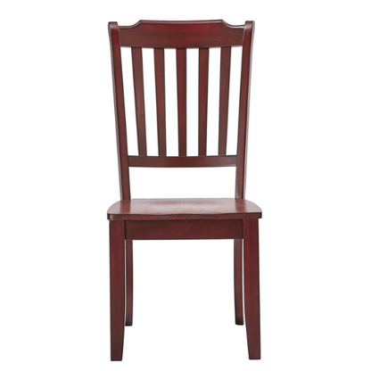 Slat-Back Solid Wood Dining Chairs – Set of 2 Farmhouse Kitchen or Dining Room Chairs