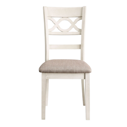 5-Piece Dining Set – Modern Farmhouse Round Table with Curvy Legs & X-Cross Chair Detail