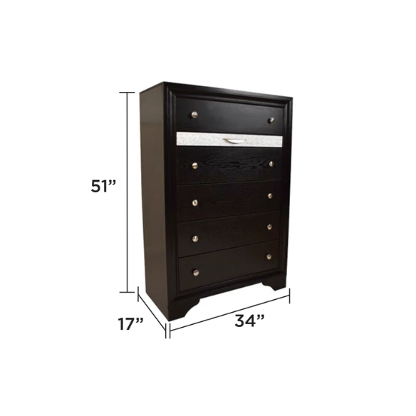 Elegant Full Size 5-Piece Bedroom Set – Featuring a Beautifully Crafted Headboard and Two Functional Storage Drawers for Added Convenience
