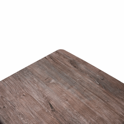 63-Inch Wood Dining Table with X-Cross Geometric Metal Base – Modern Rectangular Design, Durable MDF Top, and Sturdy Powder-Coated Base