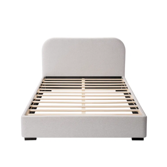 Bouclé Platform Bed with Arched Headboard – Modern Design, Easy Assembly, and Superior Comfort for King Size