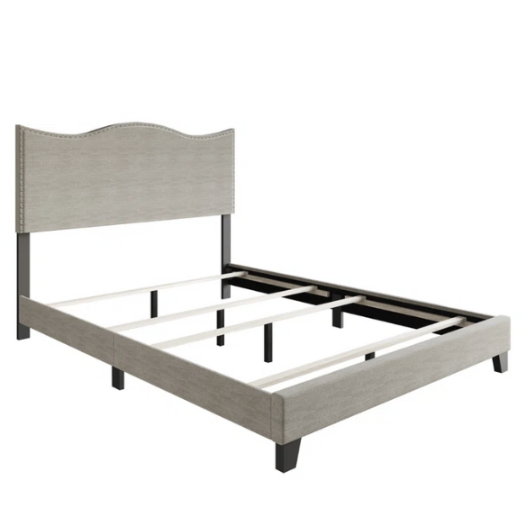 Sleek Upholstered Standard Bed – Full/Double Size in Solid Color Polyester with Stylish, Versatile Design