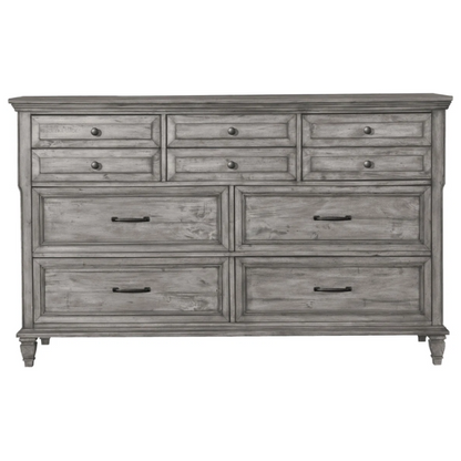 Old-World Charm Meets Glamour in 5-Piece Queen Bedroom Set – Rich Brown Finish with Crown Molding, Felt-Lined Drawers, and Built-In Outlets