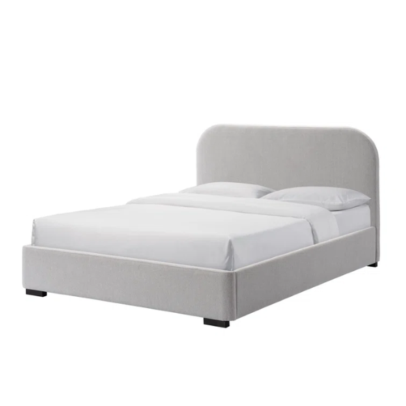 Bouclé Platform Bed with Arched Headboard – Modern Design, Easy Assembly, and Superior Comfort for King Size