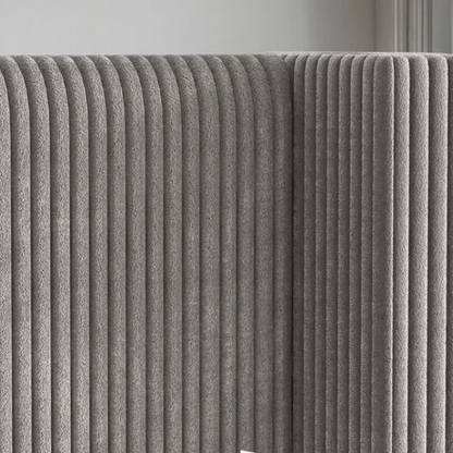 Modern King Size Corduroy Upholstered Bed with Wingback Design – Solid Wood and Metal Frame with Tapered Legs and Extra Cushioned Comfort