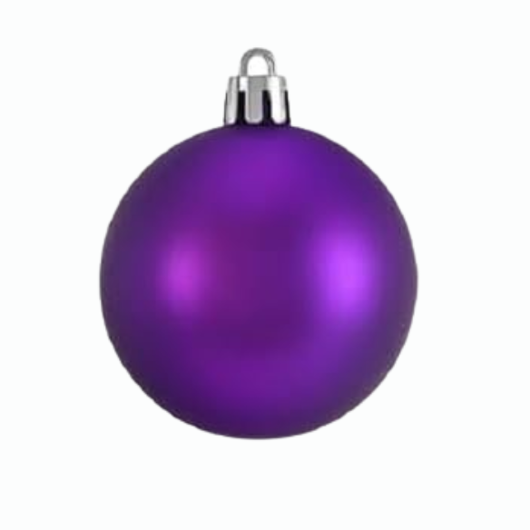 Purple Christmas Ball Ornaments – 24-Piece Set, Shatterproof Holiday Decorations (Available in 3 cm, 4 cm, and 6 cm)