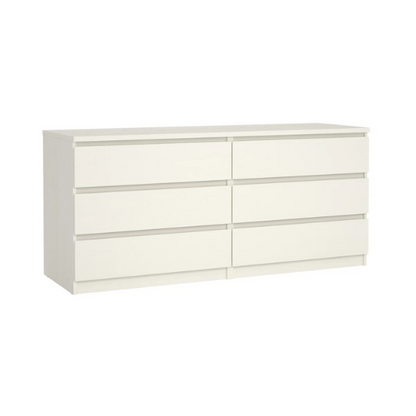 Versatile 60.5" 6-Drawer Double Dresser with Smooth Metal Glides and Clean-Lined Silhouette