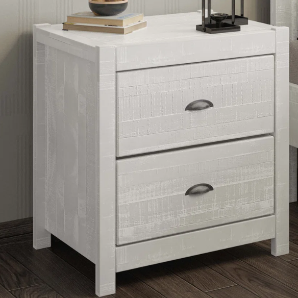 Heavy-Duty Solid Wood Twin Bedroom Set: 3-Piece Collection Featuring Sturdy Bed Frame and Two Bedside Tables