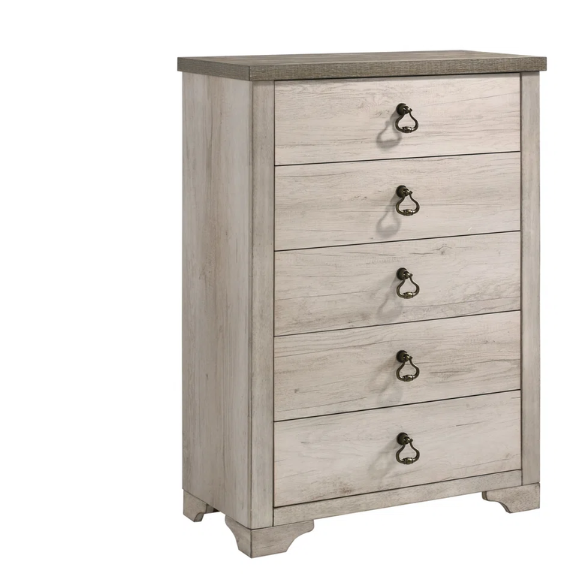 Rustic 5-Piece Queen Bedroom Set in Light Ash Brown – Timeless Wooden Charm and Warmth