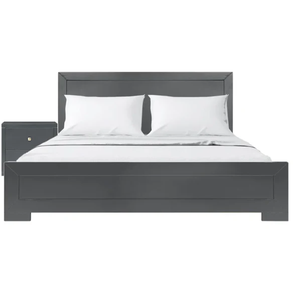 Modern Sophistication 2-Piece Queen Platform Bedroom Set with Sleek Headboard and Footboard in Solid Wood