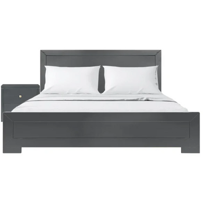 Modern Sophistication 2-Piece Queen Platform Bedroom Set with Sleek Headboard and Footboard in Solid Wood