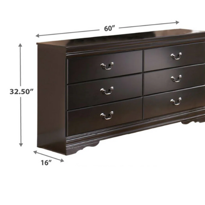 Chic 2-Piece Sleek Black Sleigh Twin Bedroom Set – Headboard and Dresser Combo