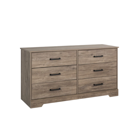Rustic Modern 6-Drawer 53.25" W Double Dresser with Timeless Farmhouse Charm