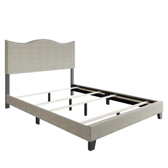 Sleek Upholstered Standard Bed – Full/Double Size in Solid Color Polyester with Stylish, Versatile Design