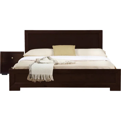 Modern Sophistication 2-Piece Queen Platform Bedroom Set with Sleek Headboard and Footboard in Solid Wood