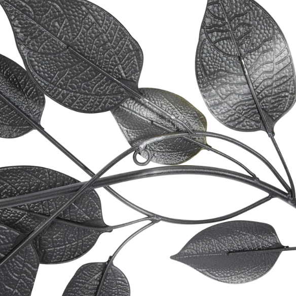 Textured Metal Leaf Wall Décor – Autumn-Inspired Bronze, Silver & Dark Gray Wall Sculpture for Traditional Home Décor