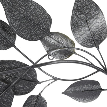 Textured Metal Leaf Wall Décor – Autumn-Inspired Bronze, Silver & Dark Gray Wall Sculpture for Traditional Home Décor