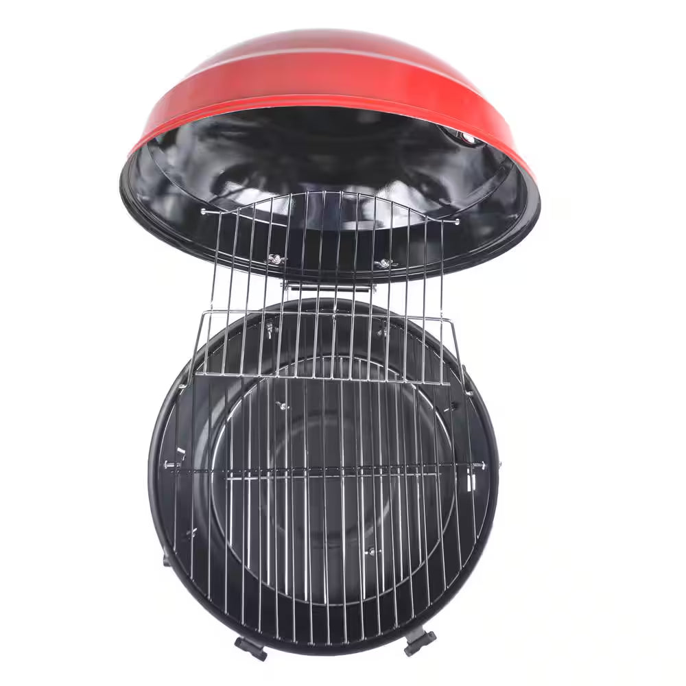 14 In. Portable Charcoal Grill in Red