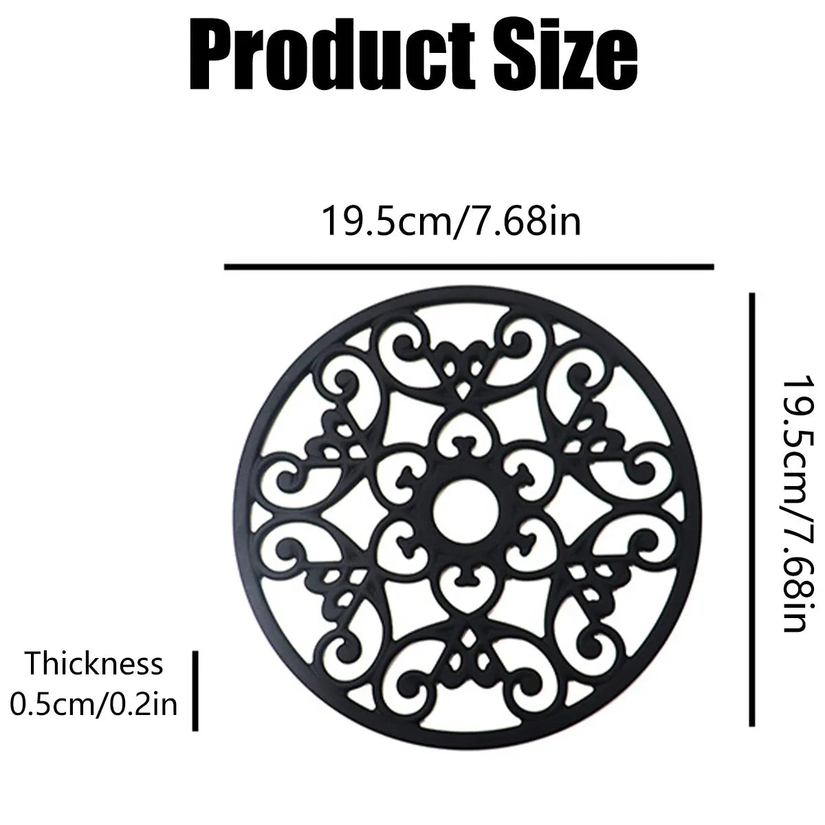 3Pcs Trivet Mat Silicone round Hollow Floral Pot Mat Heat Resistant Non-Slip Kitchen Table Pad Home Dining Countertop Decoration