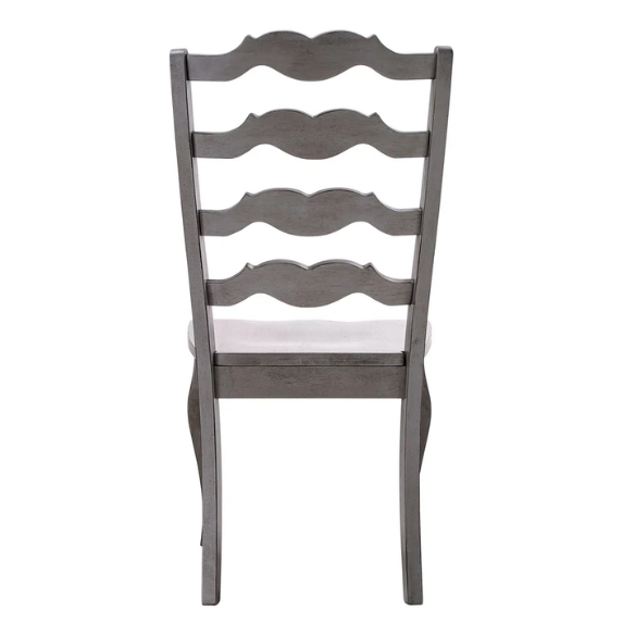 Rustic Ladder Back Solid Wood Dining Chairs (Set of 2) – Farmhouse Style Kitchen or Dining Room Seating