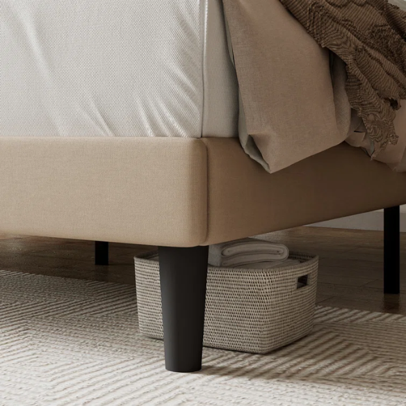 Tufted Upholstered Platform Bed – Full/Double Size with Linen Fabric, Elegant Design for Comfortable Bedrooms