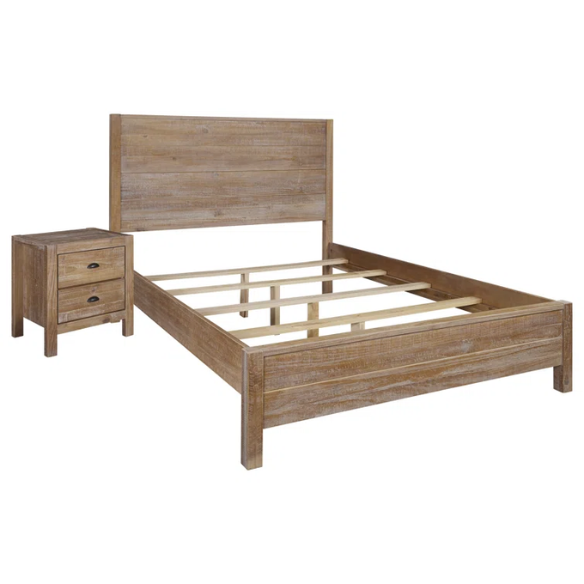 Stylish Wooden Twin 2-Piece Bedroom Set: Elegant Design for Cozy and Functional Spaces