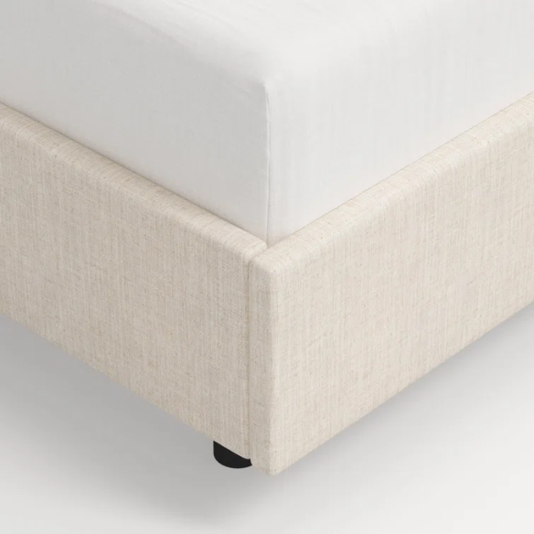 Chic Upholstered Wingback King Size Bed with Button Tufting and Nailhead Trim