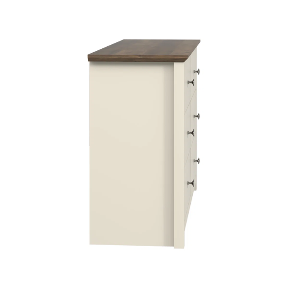 Modern 6-Drawer Double Dresser with Angled Sled Legs and Round Metal Hardware