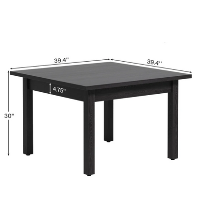 Square Dining Table with Solid Wood Legs for 4 – Perfect for Small Kitchens & Dining Rooms, 39.43-inch Durable Table for Intimate Meals, Game Nights, and More