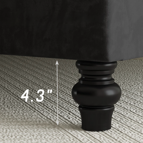 Luxurious Velvet Upholstered Sleigh Bed with Tufted Button and Gem-Accented Headboard