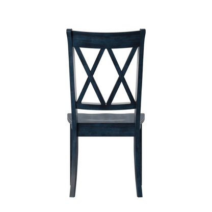 Farmhouse X-Back Solid Wood Dining Chairs (Set of 2) – Rustic Kitchen or Dining Room Seating