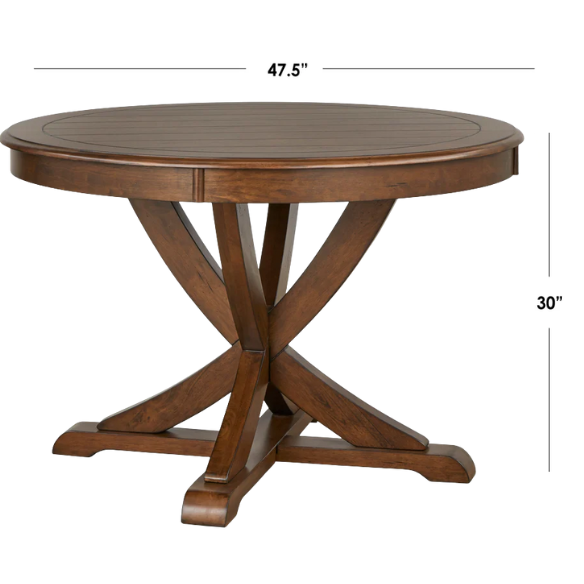 Charming Round Country-Style Dining Table – Cozy and Inviting with Beadboard Detailing
