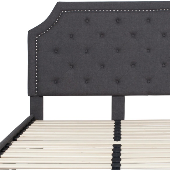 Elegant Button Tufted Upholstered Platform Bed Frame – Full Double Size with Modern Design