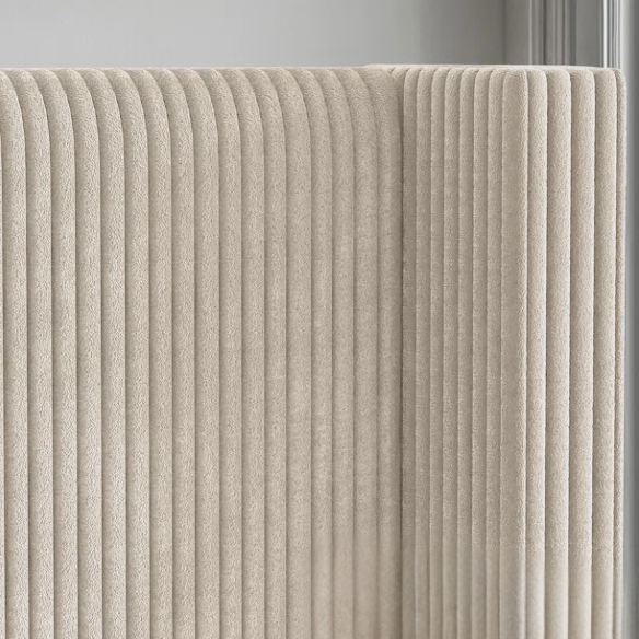 Modern King Size Corduroy Upholstered Bed with Wingback Design – Solid Wood and Metal Frame with Tapered Legs and Extra Cushioned Comfort