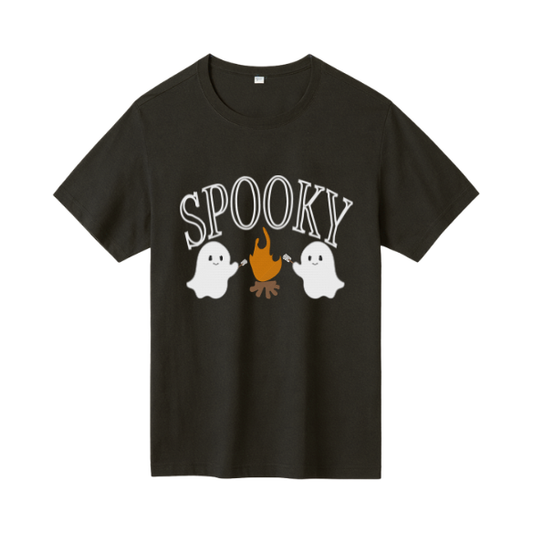 Embroidered 'SPOOKY' Halloween Ghost Graphic Tee