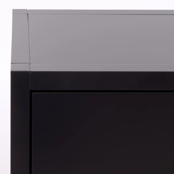1-Drawer Nightstand – Classic Campaign Style with Contemporary Chic, Acacia Wood Frame, Cross-Base Design, Bold Finish, Gold Drawer Pull, Perfect for Modern Bedrooms